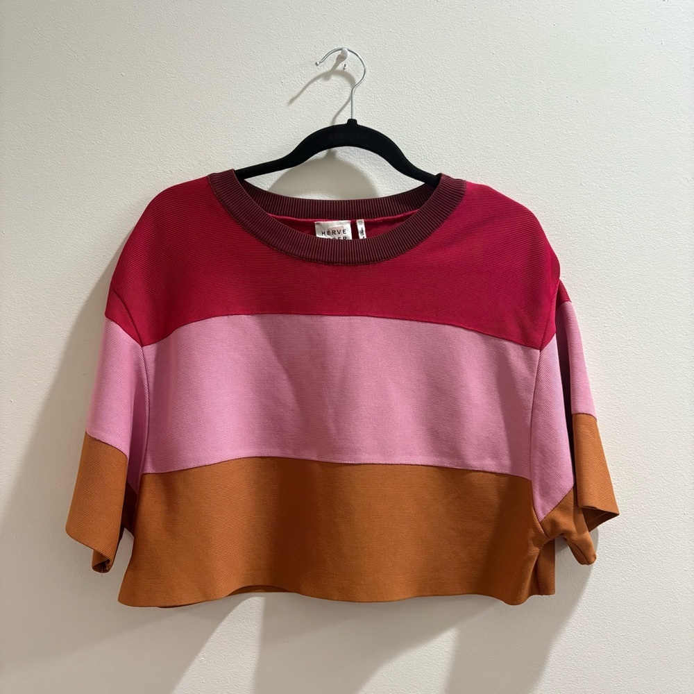 Herve Leger Red Ribbed Band Top - Picture 2 of 7